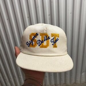 Vintage 90s sigma delta‎ tau yupoong 90s corduory rope snap back hat SnapBack